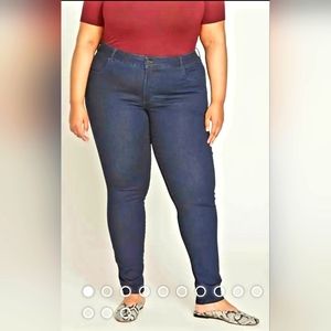 Lane Bryant Women's Plus Skinny Jeans Dark Blue Wash Stretch Cotton 20 Size